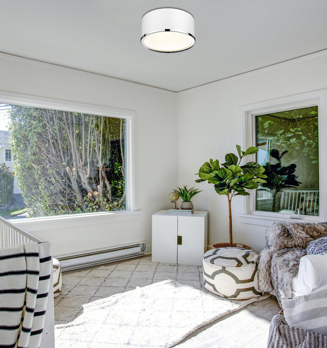 Flush Mount Z-Lite 2303F2-MW-CH Matte White + Chrome Arlo 2 Light Flush Mount Z-Lite