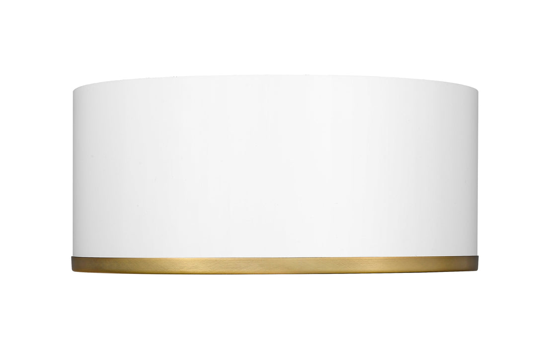 Flush Mount Z-Lite 2303F2-MW-RB Matte White + Rubbed Brass Arlo 2 Light Flush Mount Z-Lite