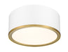 Flush Mount Z-Lite 2303F2-MW-RB Matte White + Rubbed Brass Arlo 2 Light Flush Mount Z-Lite