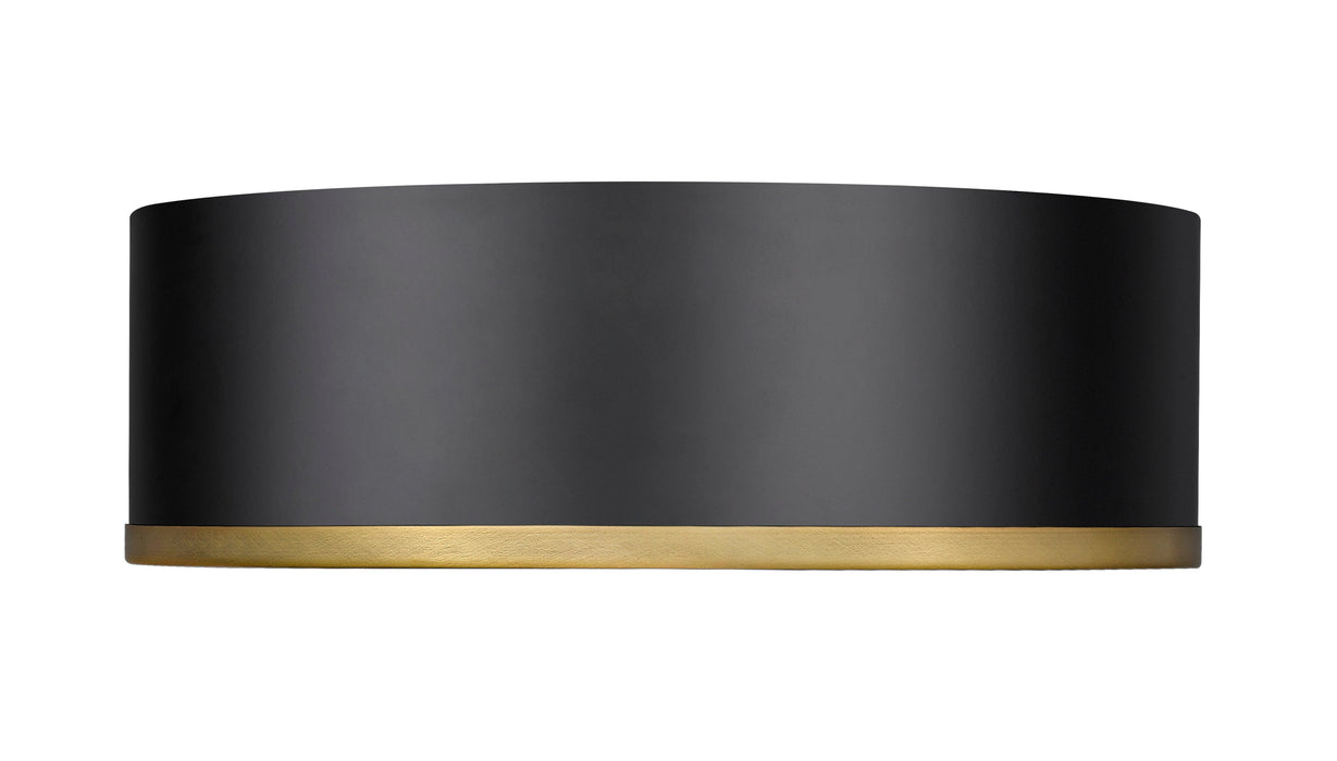 Flush Mount Z-Lite 2303F3-MB-RB Matte Black + Rubbed Brass Arlo 3 Light Flush Mount Z-Lite