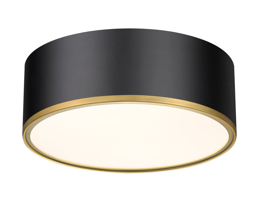 Flush Mount Z-Lite 2303F3-MB-RB Matte Black + Rubbed Brass Arlo 3 Light Flush Mount Z-Lite