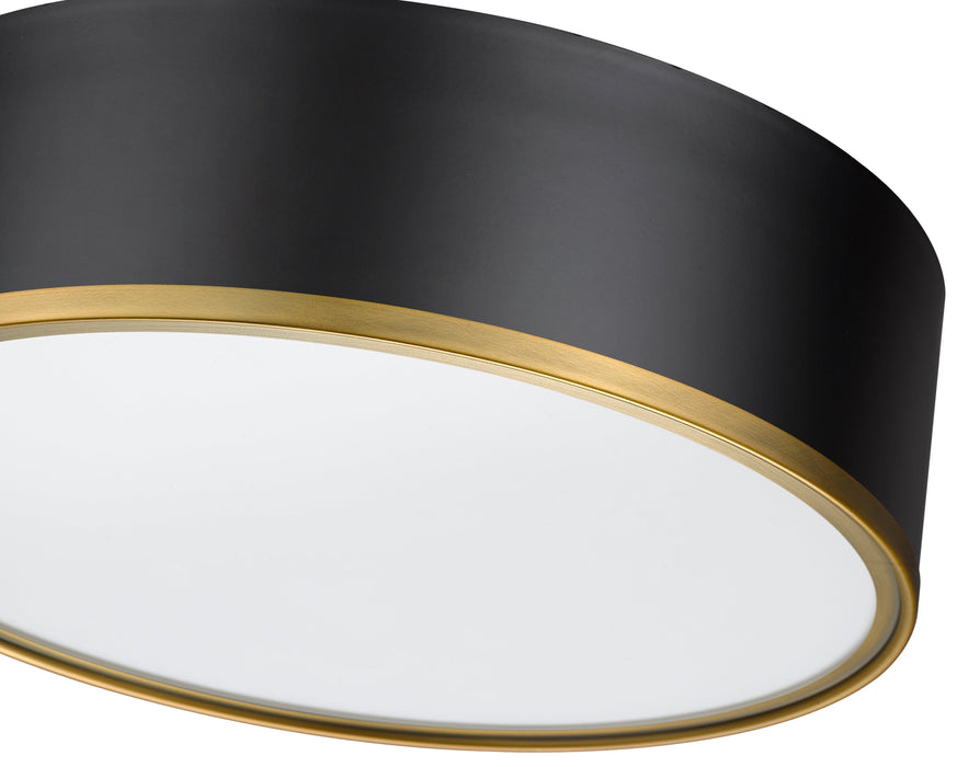 Flush Mount Z-Lite 2303F3-MB-RB Matte Black + Rubbed Brass Arlo 3 Light Flush Mount Z-Lite