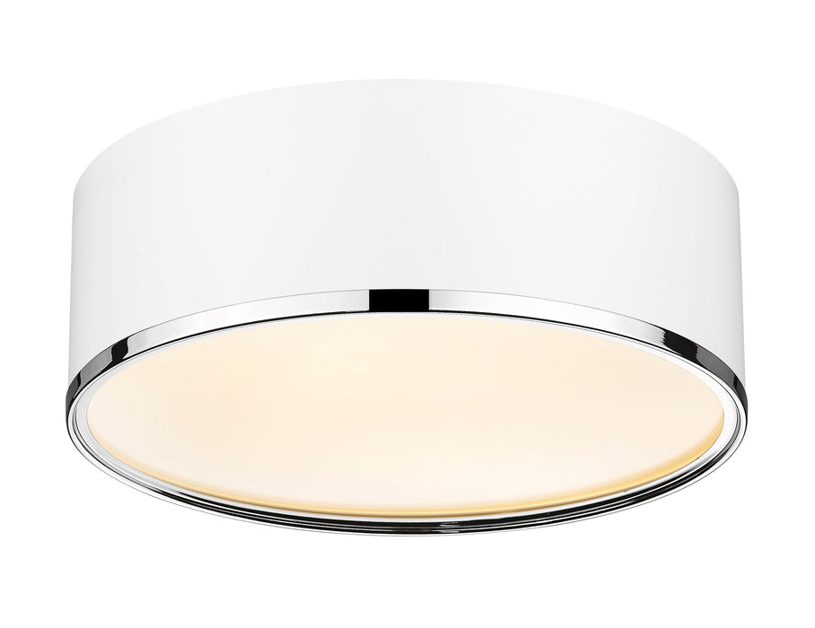 Flush Mount Z-Lite 2303F3-MW-CH Matte White + Chrome Arlo 3 Light Flush Mount Z-Lite