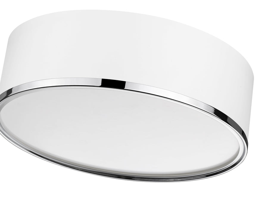 Flush Mount Z-Lite 2303F3-MW-CH Matte White + Chrome Arlo 3 Light Flush Mount Z-Lite