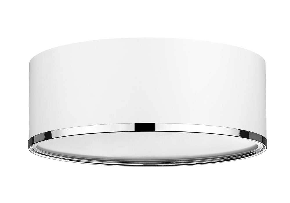 Flush Mount Z-Lite 2303F3-MW-CH Matte White + Chrome Arlo 3 Light Flush Mount Z-Lite
