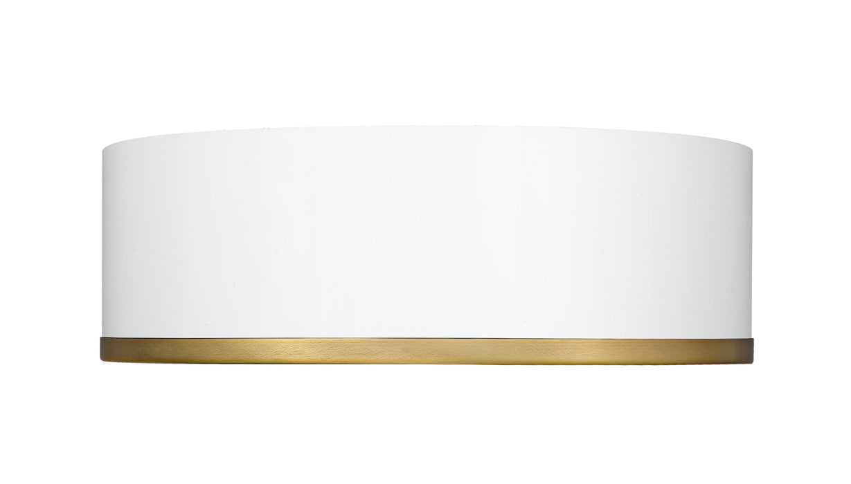 Flush Mount Z-Lite 2303F3-MW-RB Matte White + Rubbed Brass Arlo 3 Light Flush Mount Z-Lite