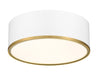 Flush Mount Z-Lite 2303F3-MW-RB Matte White + Rubbed Brass Arlo 3 Light Flush Mount Z-Lite