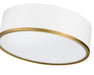 Flush Mount Z-Lite 2303F3-MW-RB Matte White + Rubbed Brass Arlo 3 Light Flush Mount Z-Lite