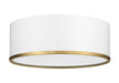 Flush Mount Z-Lite 2303F3-MW-RB Matte White + Rubbed Brass Arlo 3 Light Flush Mount Z-Lite