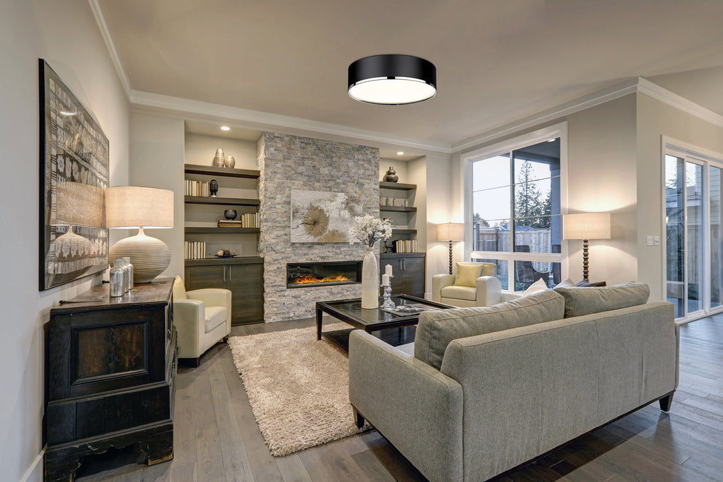 Flush Mount Z-Lite 2303F4-MB-CH Matte Black + Chrome Arlo 4 Light Flush Mount Z-Lite