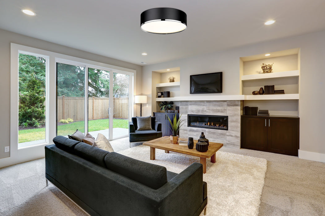 Flush Mount Z-Lite 2303F4-MB-CH Matte Black + Chrome Arlo 4 Light Flush Mount Z-Lite