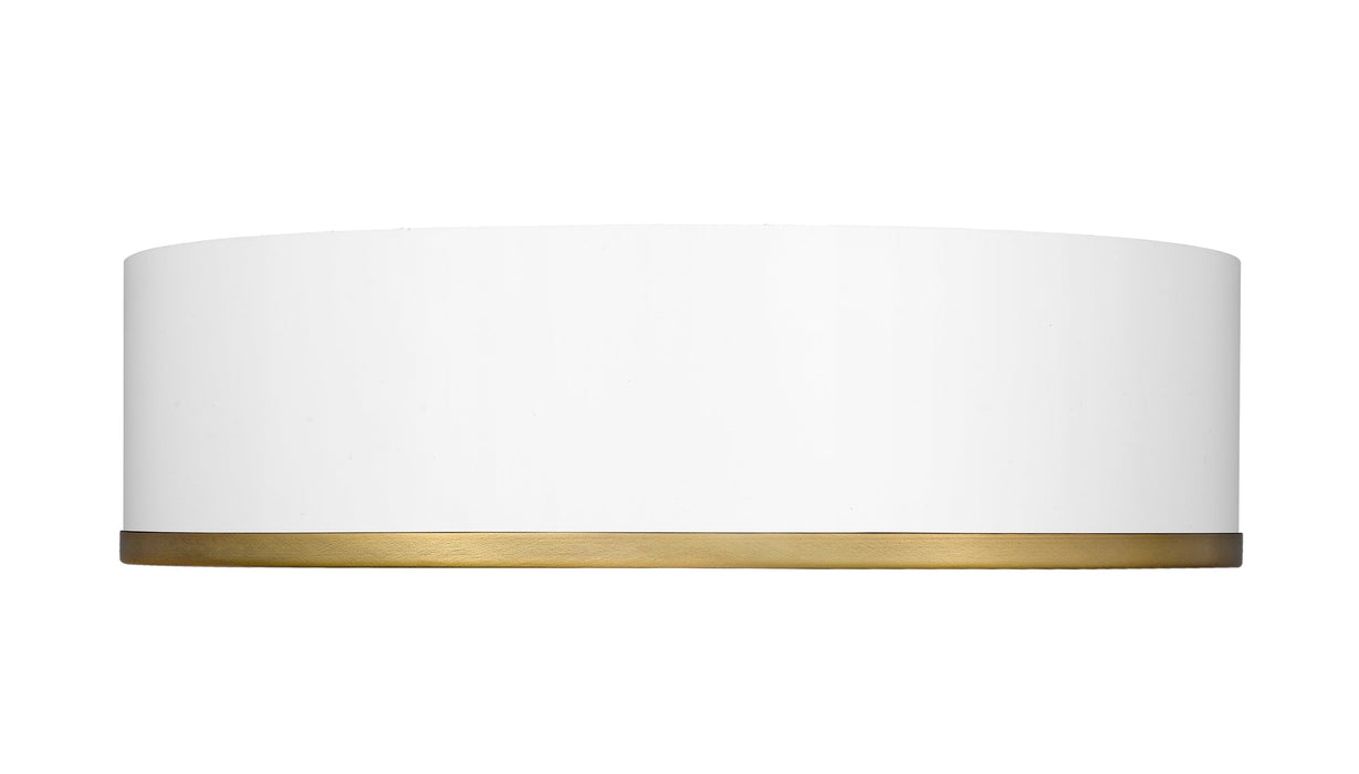 Flush Mount Z-Lite 2303F4-MW-RB Matte White + Rubbed Brass Arlo 4 Light Flush Mount Z-Lite
