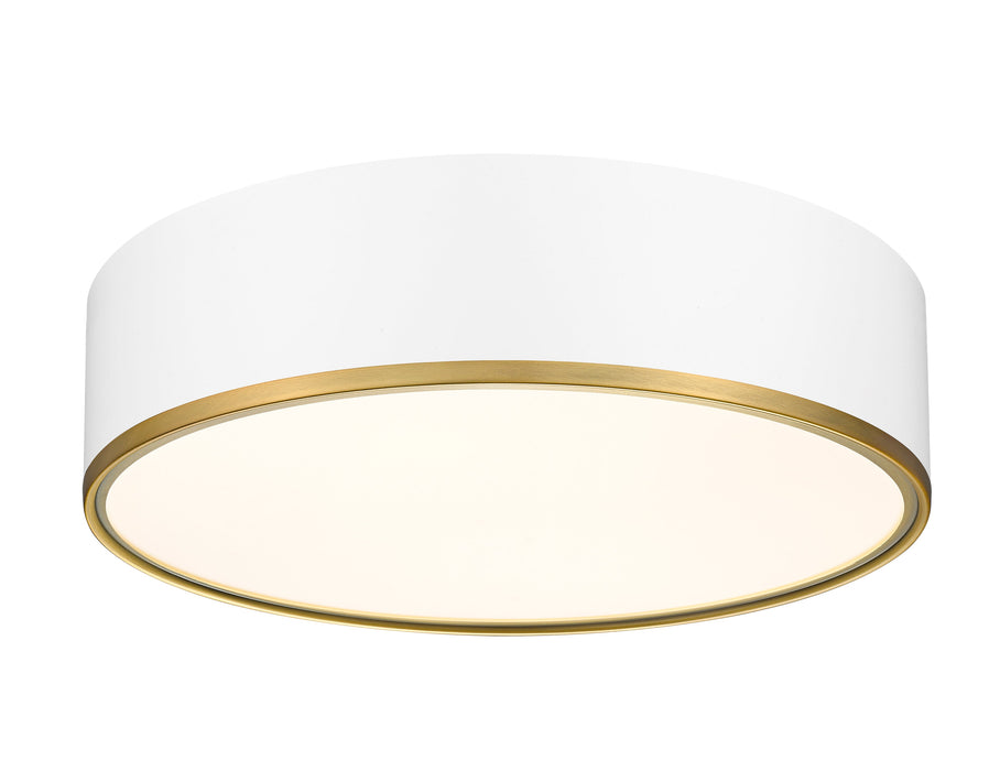 Flush Mount Z-Lite 2303F4-MW-RB Matte White + Rubbed Brass Arlo 4 Light Flush Mount Z-Lite