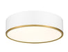 Flush Mount Z-Lite 2303F4-MW-RB Matte White + Rubbed Brass Arlo 4 Light Flush Mount Z-Lite