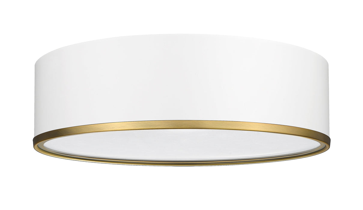 Flush Mount Z-Lite 2303F4-MW-RB Matte White + Rubbed Brass Arlo 4 Light Flush Mount Z-Lite