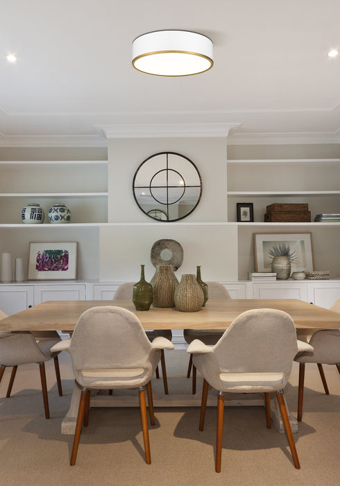 Flush Mount Z-Lite 2303F4-MW-RB Matte White + Rubbed Brass Arlo 4 Light Flush Mount Z-Lite