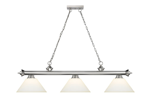 Billiard Z-Lite 2306-3BN-AMO14 Brushed Nickel Cordon 3 Light Billiard Z-Lite