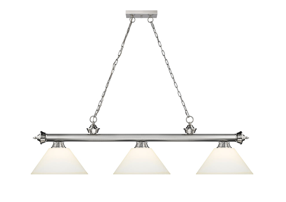 Billiard Z-Lite 2306-3BN-AMO14 Brushed Nickel Cordon 3 Light Billiard Z-Lite