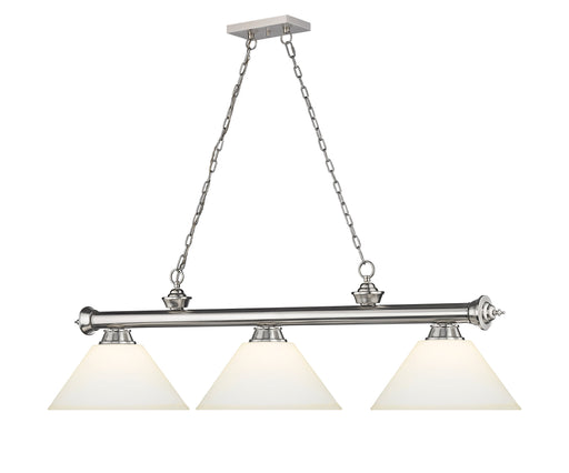 Billiard Z-Lite 2306-3BN-AMO14 Brushed Nickel Cordon 3 Light Billiard Z-Lite