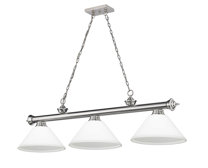 Billiard Z-Lite 2306-3BN-AMO14 Brushed Nickel Cordon 3 Light Billiard Z-Lite