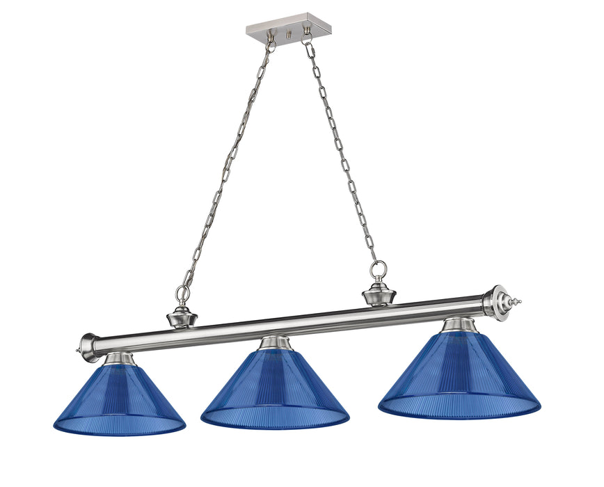 Billiard Z-Lite 2306-3BN-ARDB Brushed Nickel Cordon 3 Light Billiard Z-Lite