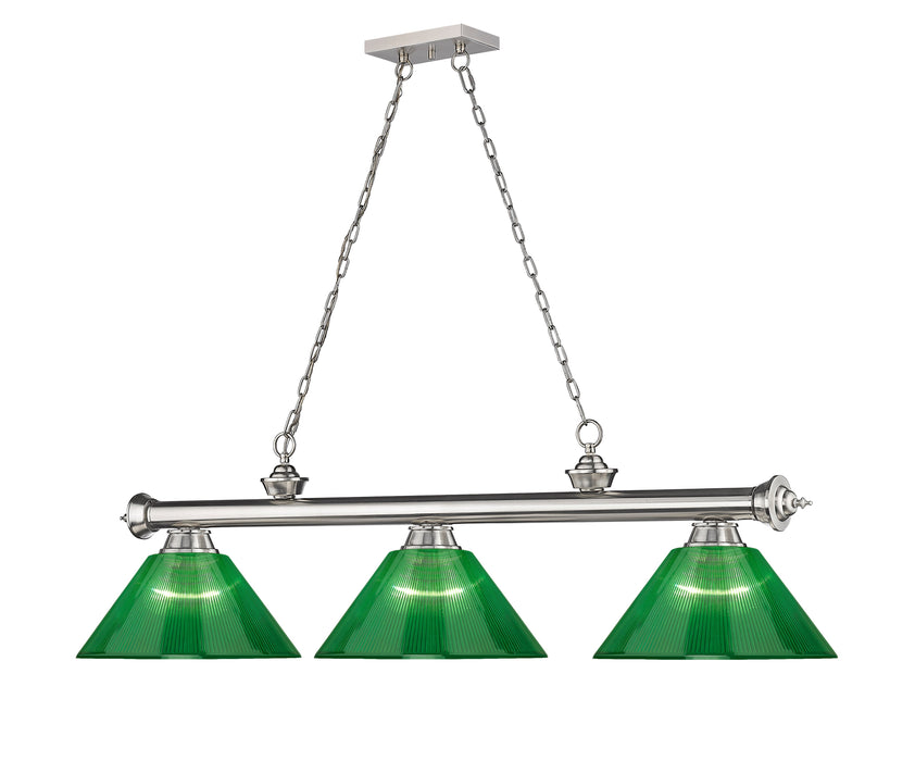 Billiard Z-Lite 2306-3BN-ARG Brushed Nickel Cordon 3 Light Billiard Z-Lite