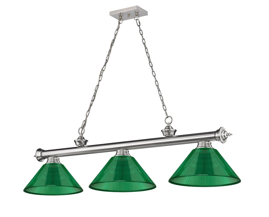 Billiard Z-Lite 2306-3BN-ARG Brushed Nickel Cordon 3 Light Billiard Z-Lite