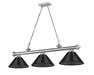 Billiard Z-Lite 2306-3BN-ARS Brushed Nickel Cordon 3 Light Billiard Z-Lite