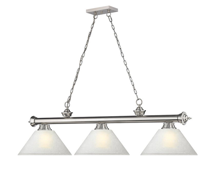 Billiard Z-Lite 2306-3BN-AWL14 Brushed Nickel Cordon 3 Light Billiard Z-Lite
