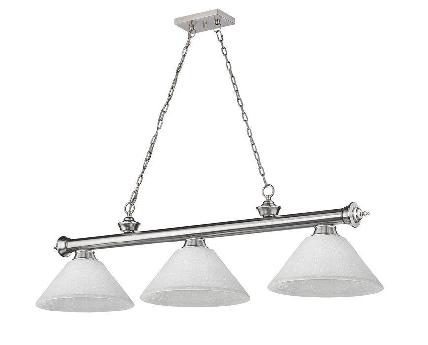 Billiard Z-Lite 2306-3BN-AWL14 Brushed Nickel Cordon 3 Light Billiard Z-Lite