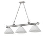 Billiard Z-Lite 2306-3BN-AWL14 Brushed Nickel Cordon 3 Light Billiard Z-Lite