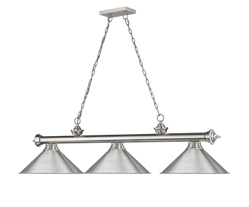 Billiard Z-Lite 2306-3BN-BN15 Brushed Nickel Cordon 3 Light Billiard Z-Lite