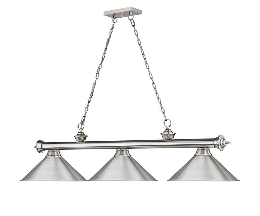 Billiard Z-Lite 2306-3BN-BN15 Brushed Nickel Cordon 3 Light Billiard Z-Lite