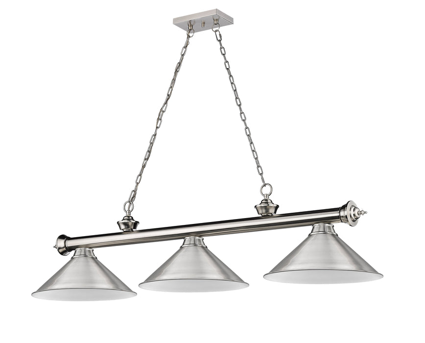 Billiard Z-Lite 2306-3BN-BN15 Brushed Nickel Cordon 3 Light Billiard Z-Lite