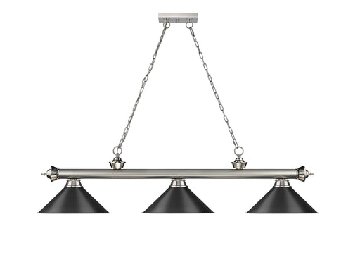 Billiard Z-Lite 2306-3BN-MB15 Brushed Nickel Cordon 3 Light Billiard Z-Lite