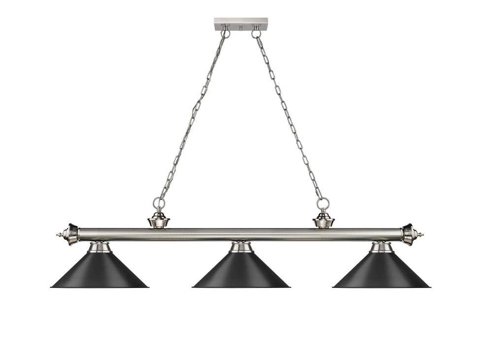 Billiard Z-Lite 2306-3BN-MB15 Brushed Nickel Cordon 3 Light Billiard Z-Lite