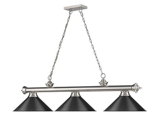 Billiard Z-Lite 2306-3BN-MB15 Brushed Nickel Cordon 3 Light Billiard Z-Lite