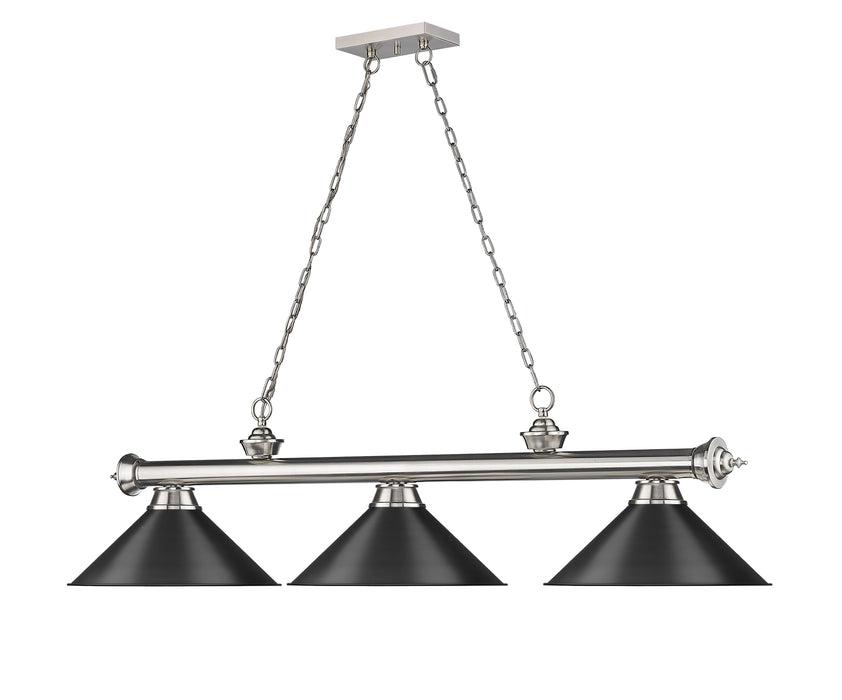 Billiard Z-Lite 2306-3BN-MB15 Brushed Nickel Cordon 3 Light Billiard Z-Lite