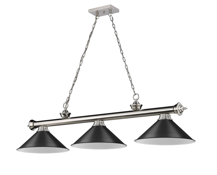 Billiard Z-Lite 2306-3BN-MB15 Brushed Nickel Cordon 3 Light Billiard Z-Lite