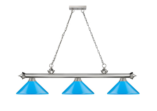 Billiard Z-Lite 2306-3BN-MEB Brushed Nickel Cordon 3 Light Billiard Z-Lite