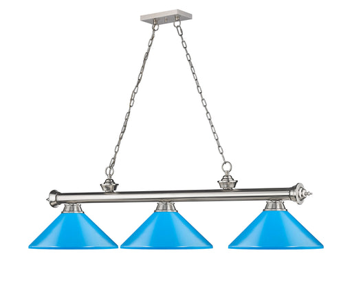 Billiard Z-Lite 2306-3BN-MEB Brushed Nickel Cordon 3 Light Billiard Z-Lite