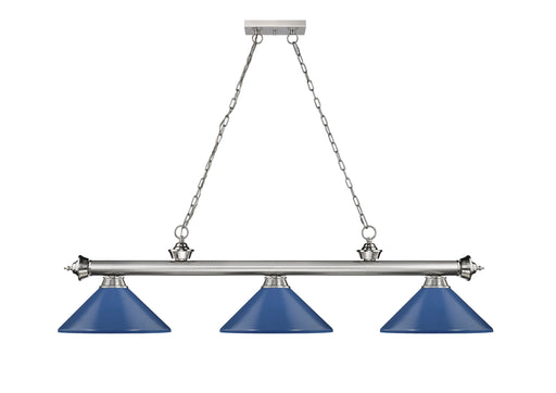 Billiard Z-Lite 2306-3BN-MNB Brushed Nickel Cordon 3 Light Billiard Z-Lite