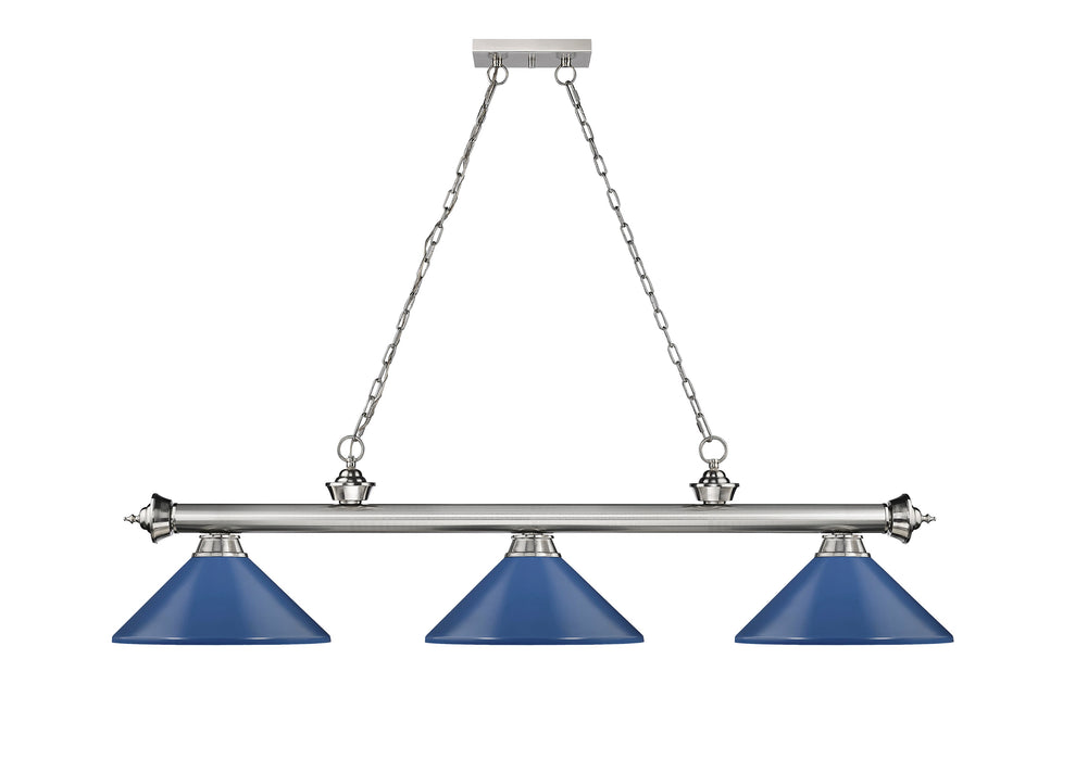 Billiard Z-Lite 2306-3BN-MNB Brushed Nickel Cordon 3 Light Billiard Z-Lite
