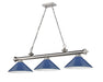 Billiard Z-Lite 2306-3BN-MNB Brushed Nickel Cordon 3 Light Billiard Z-Lite