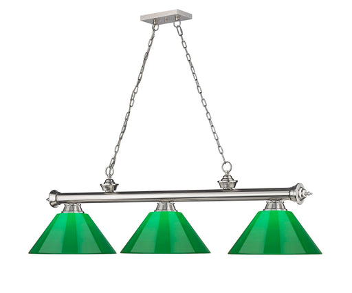 Billiard Z-Lite 2306-3BN-PGR Brushed Nickel Cordon 3 Light Billiard Z-Lite