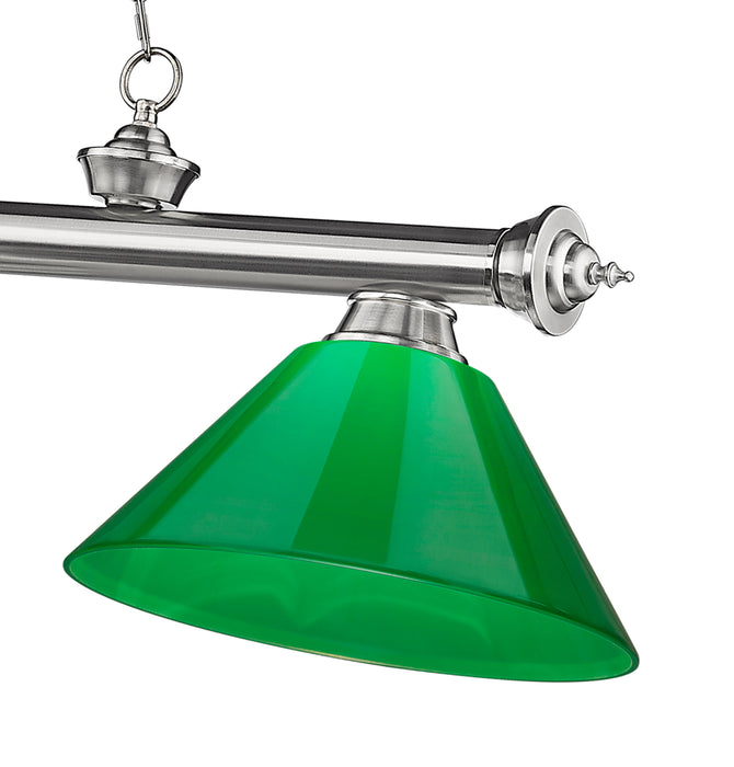 Billiard Z-Lite 2306-3BN-PGR Brushed Nickel Cordon 3 Light Billiard Z-Lite