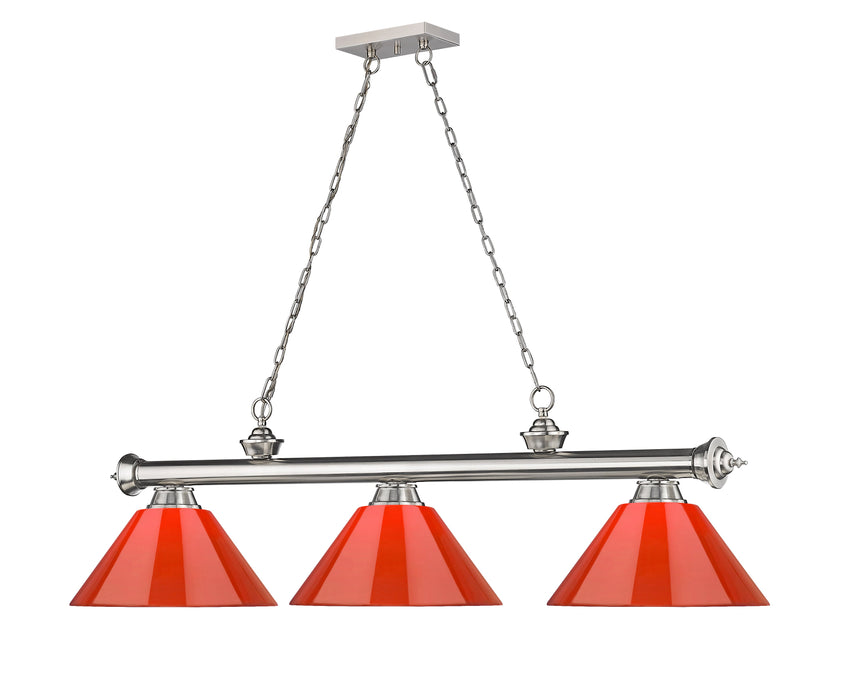 Billiard Z-Lite 2306-3BN-PRD Brushed Nickel Cordon 3 Light Billiard Z-Lite