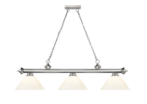 Billiard Z-Lite 2306-3BN-PWH Brushed Nickel Cordon 3 Light Billiard Z-Lite