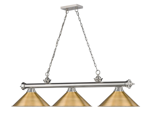 Billiard Z-Lite 2306-3BN-RB15 Brushed Nickel Cordon 3 Light Billiard Z-Lite