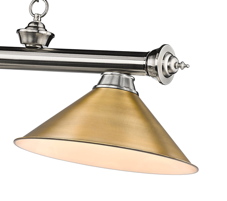 Billiard Z-Lite 2306-3BN-RB15 Brushed Nickel Cordon 3 Light Billiard Z-Lite